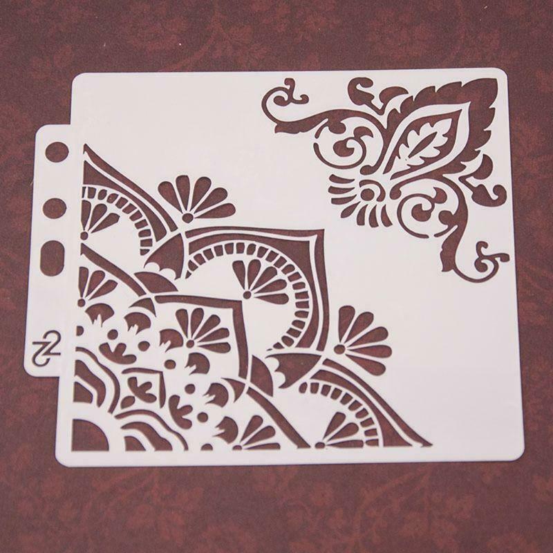 Flower Corner Stencils Template Painting Scrapbooking Embossing Album Card DIY