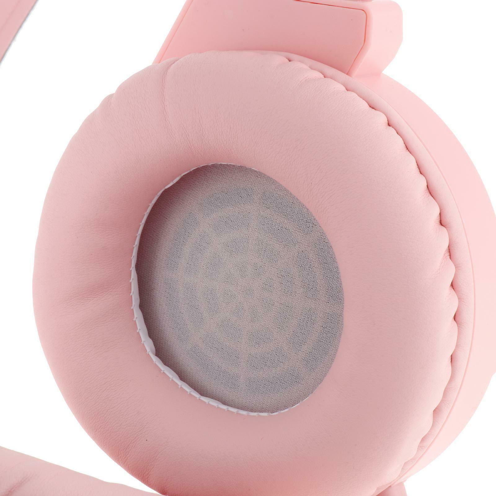 with Mic Over Ear Gaming Headset Headphones for Gamer Soft Earmuffs Pink