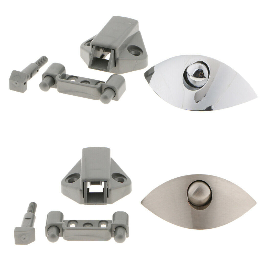 2pcs Half Moon Handle Push Lock Aluminum Keyless Latch Catch Knob Luster