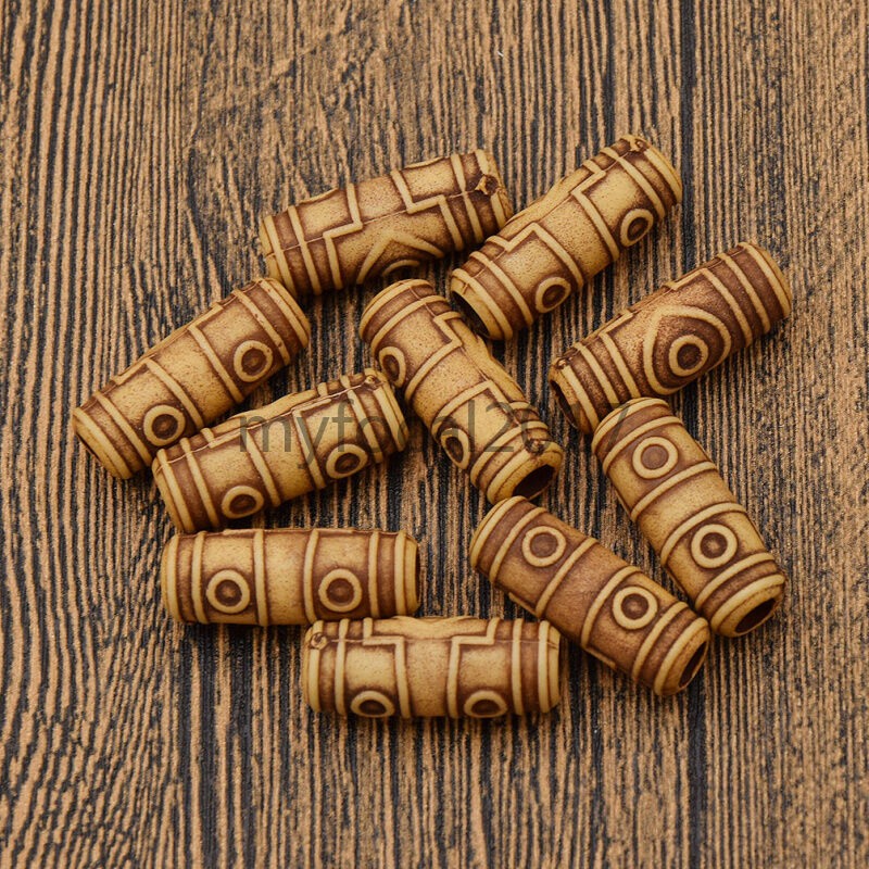 10 Pcs Wooden Color Dreadlock Hair Beads Hair Extension Fashion Jewelry Craft