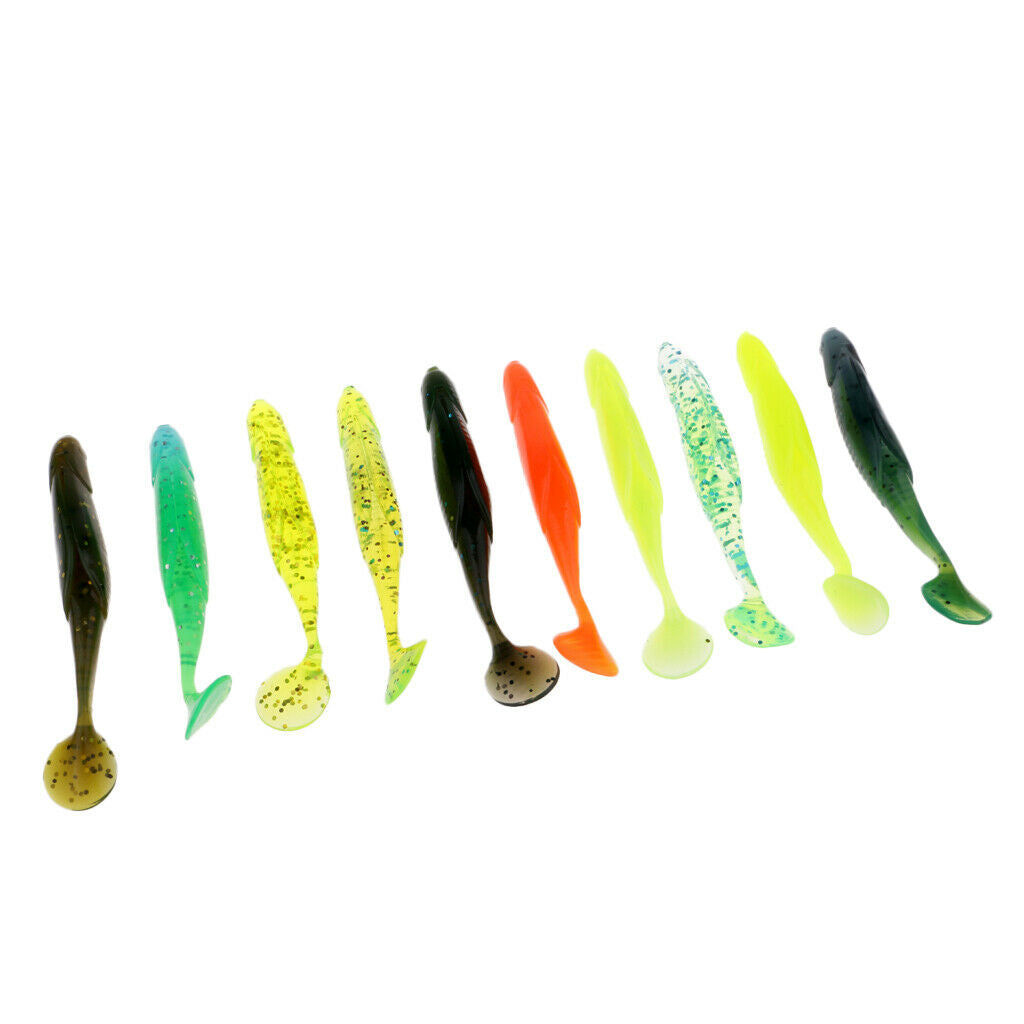 10Pcs Vivid Worms Soft Plastic Artificial Bionics Fishing Bait Lures 9.5cm
