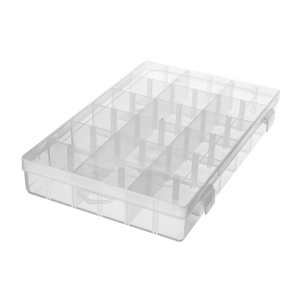 18 Grids Clear Plastic Jewelry Box Organizer Storage Container with Removable
