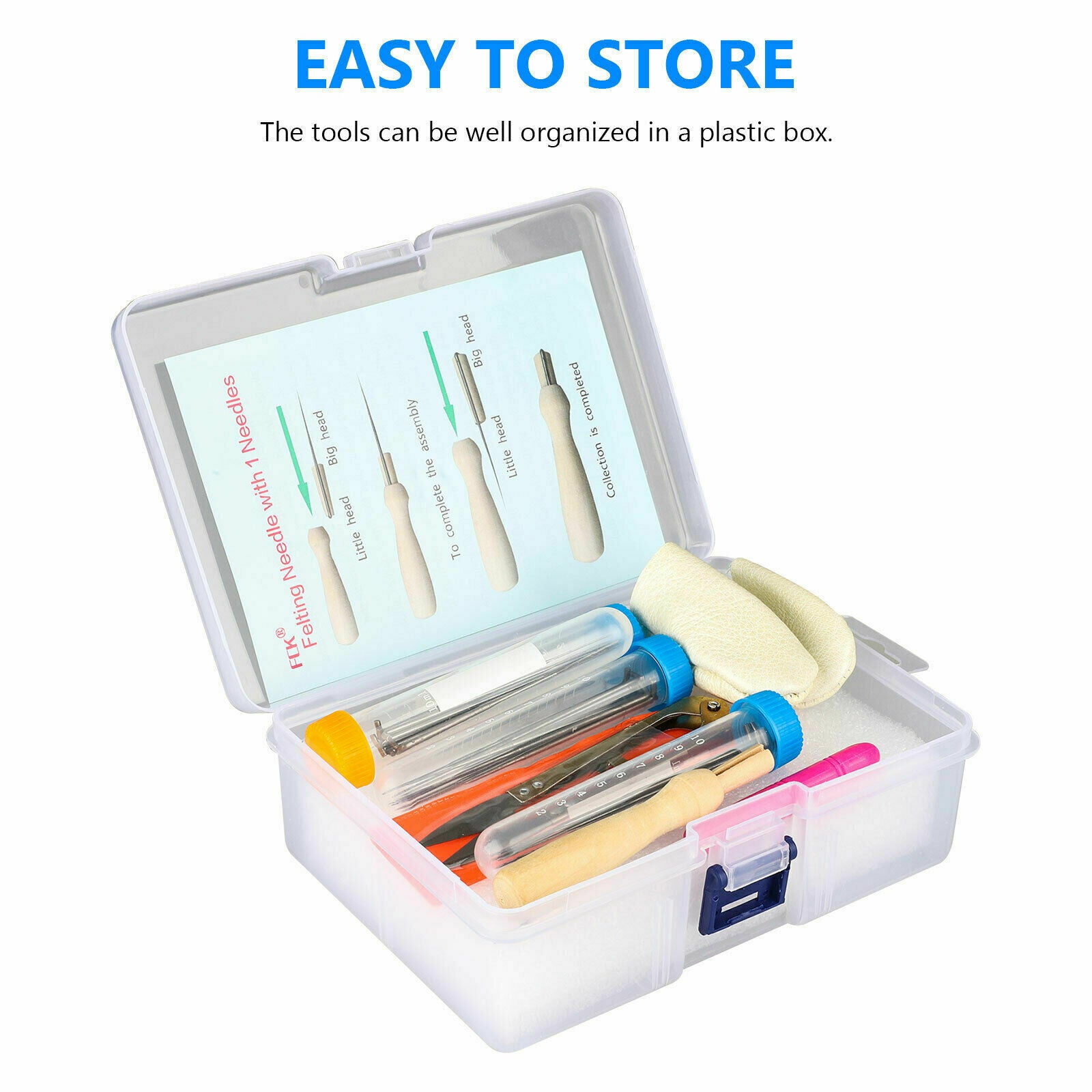 Needle Felting Starter Set Kit Wool Felt Tools Mat DIY Hand Craft Making Supply