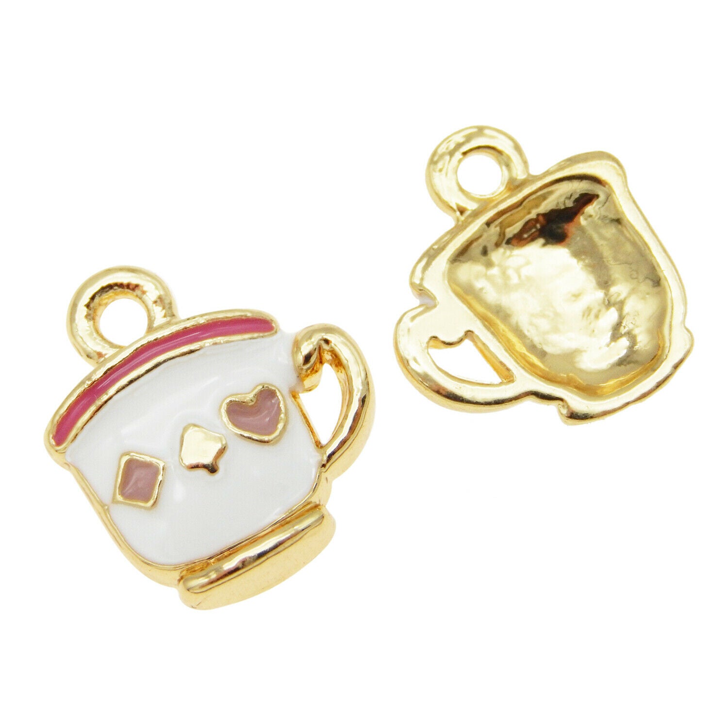 16pcs/Pack Enamel Plated Colorful Coffee Cup Tea Cup Pendant Charms DIY Findings