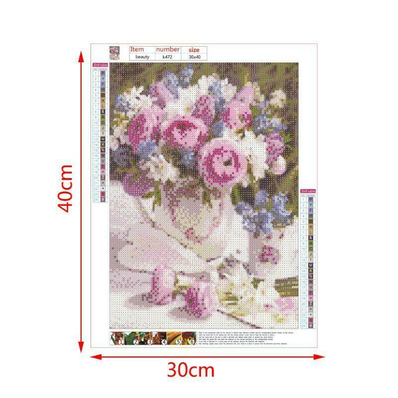Flowers DIY 5D Full Drill Diamond Painting Embroidery Cross Stitch Kit  Home