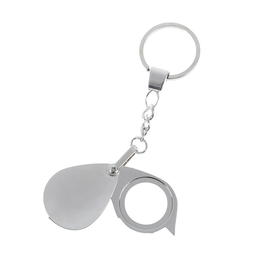 Loupe Folding Pocket 10X Magnifier Loupe Magnifying Glass Lens With Keychain TL