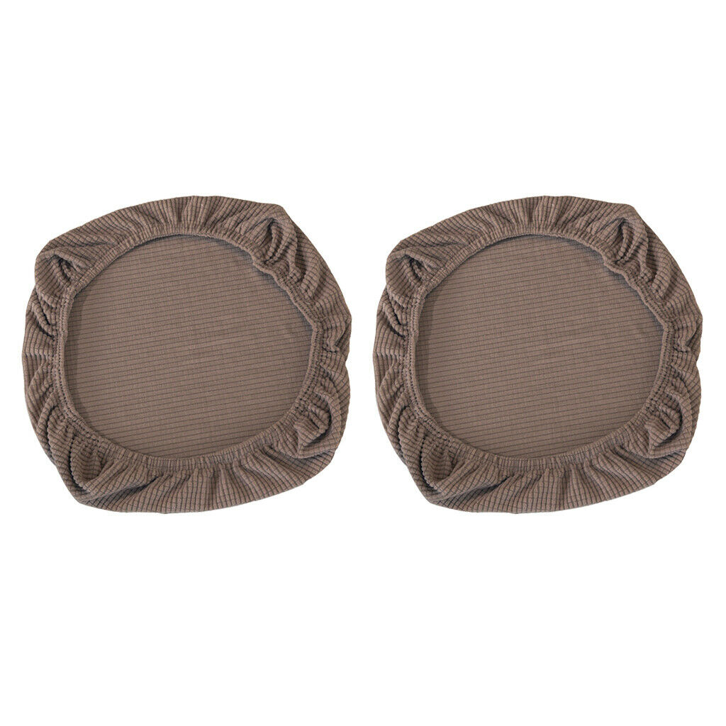 Pack 2 Polyester Stretchy Wedding Stool Chair Seat Cover for Home Resturant
