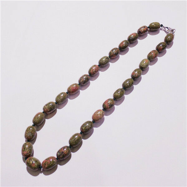 1 Strand 14x10mm Natural Unakite Jasper Barrel Beads Handmade Necklace HH9234