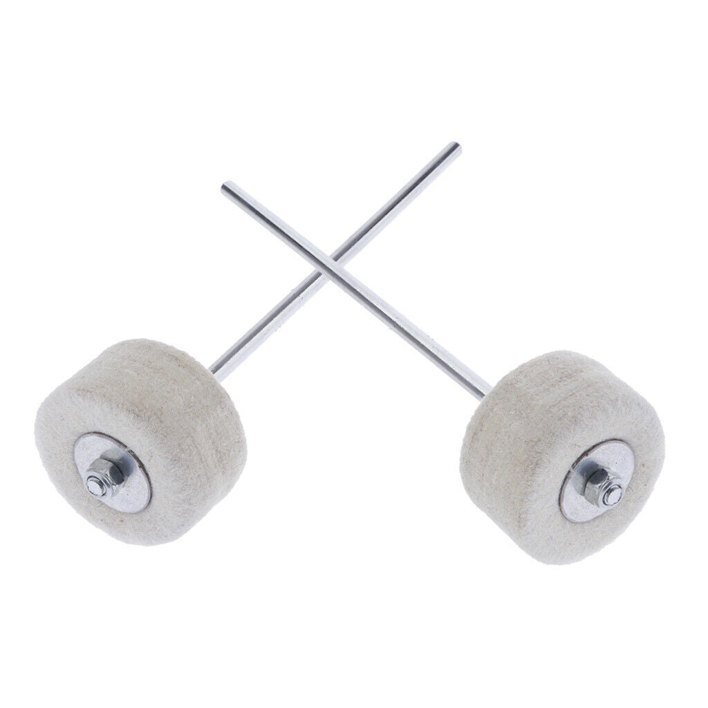 Set of 2 Jazz Drum Pedal Hammer Mallet Stick for Drummer Accessories Parts