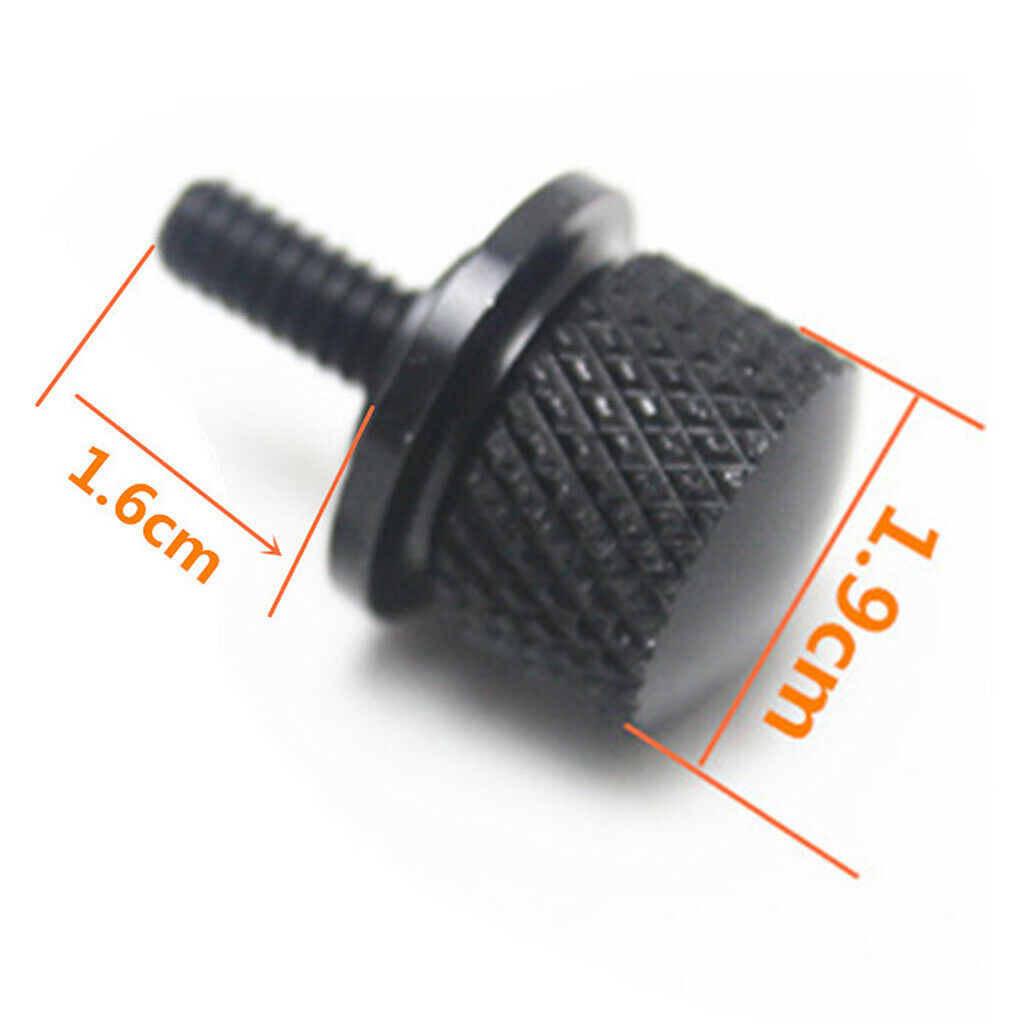 Billet Aluminum Alloy Motorbike Motorcycle 6mm Seat Bolt Screw Top Black
