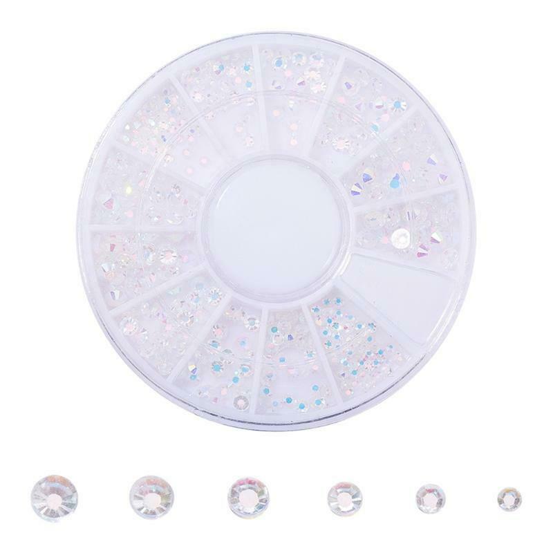 Nail Diamond DIY Glass Sand Rhinestones Beads Iridescent Crystals Long Lasting