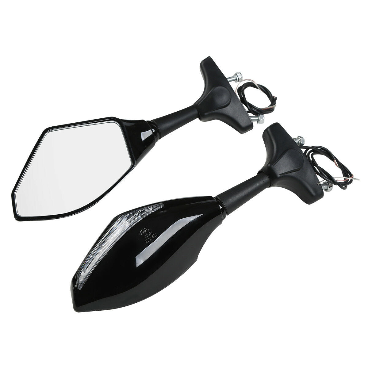 Turn Signal Integrated Rear View Mirrors Fit For Kawasaki Suzuki Yamaha Ducati