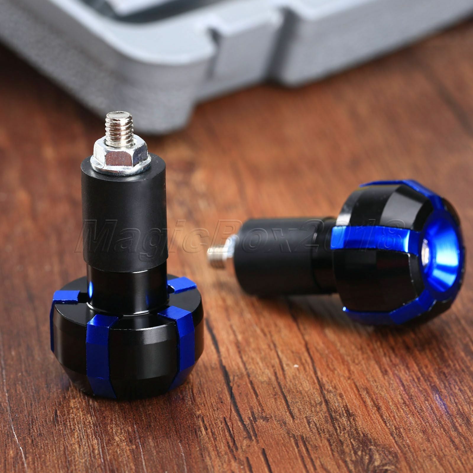 Blue 7/8" 1" CNC Rubber Hand Grips Bar Ends for Ducati 748 1999 1998 1997 1996