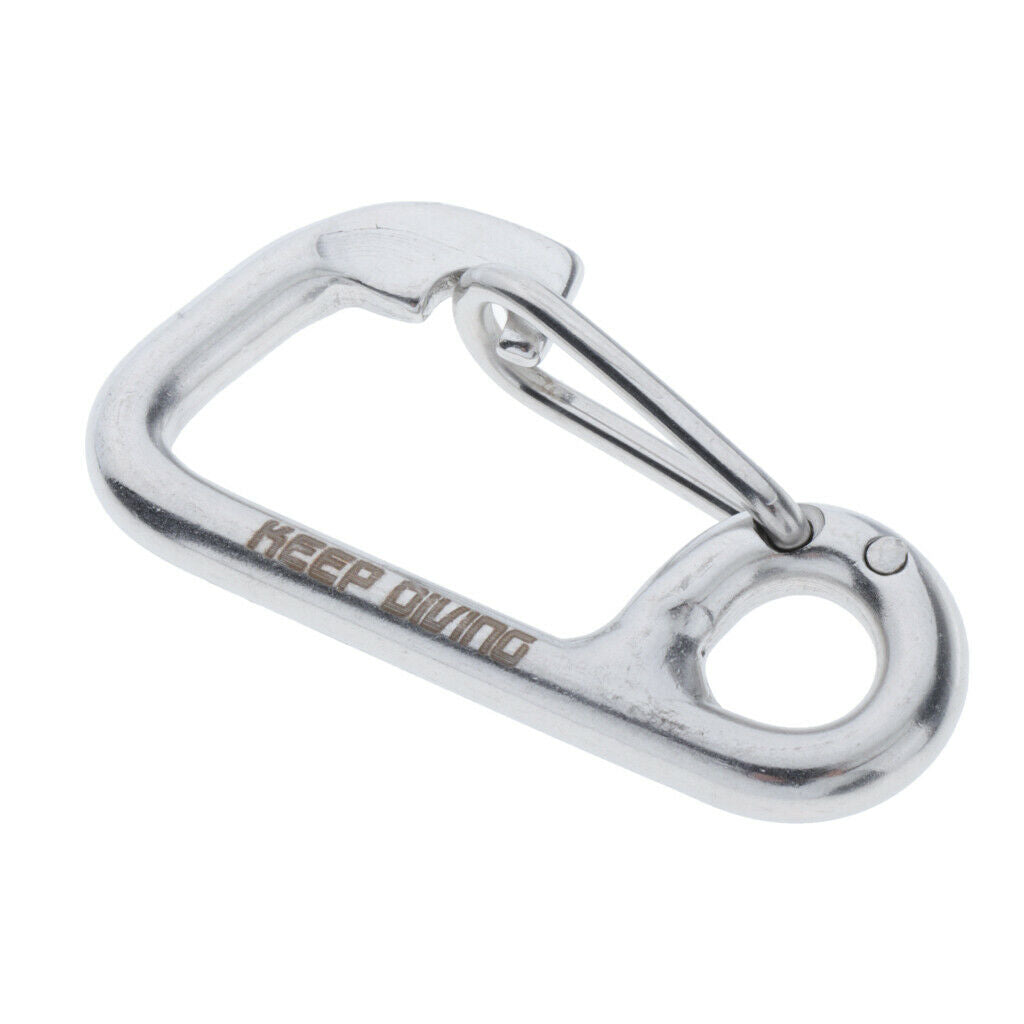 Stainless Steel Snap Spring Buckle Hook BCD Finger Spool Dive Safety Clip