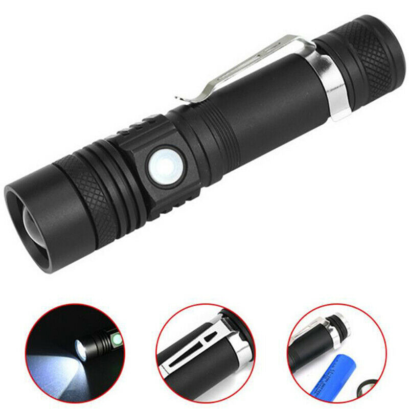T6 LED 4Modes USB Rechargeable 18650 Flashlight Torch Zoom Lamp Light New L Qx