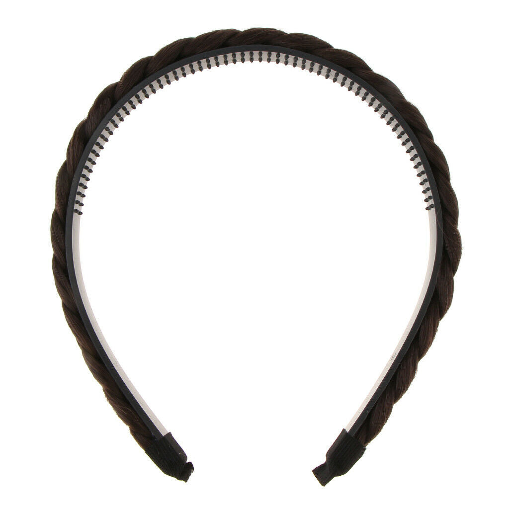 Braided Bun Hairpiece Headband for Women Girls Hair Accessories Dark Coffee
