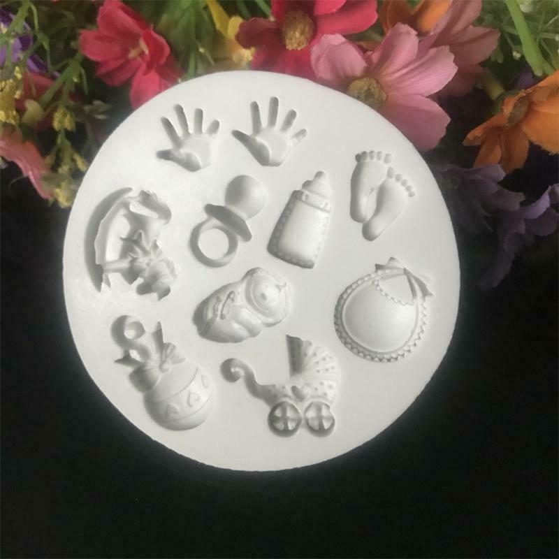 Sugar Craft Candy Chocolate Tray Soap Baby Shower Theme Fondant Silicone Moulds