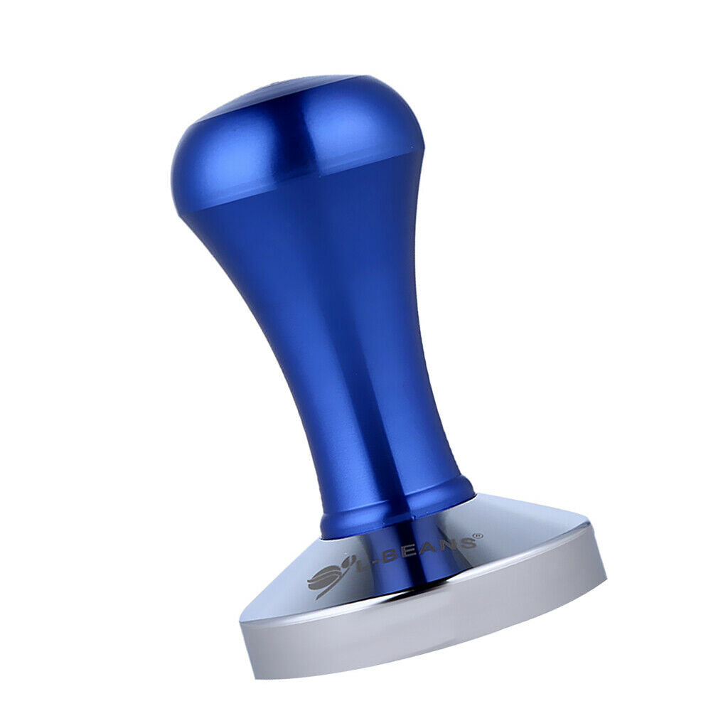 Coffee Tamper Flat Base Coffee Bean Handle Press Tool Aluminum  Blue