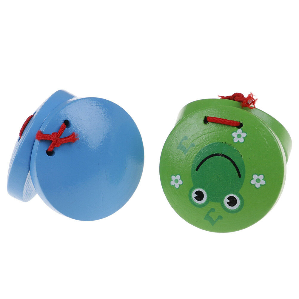 New children musical percussion instrument xmas gift cartoon wooden castanetBDA