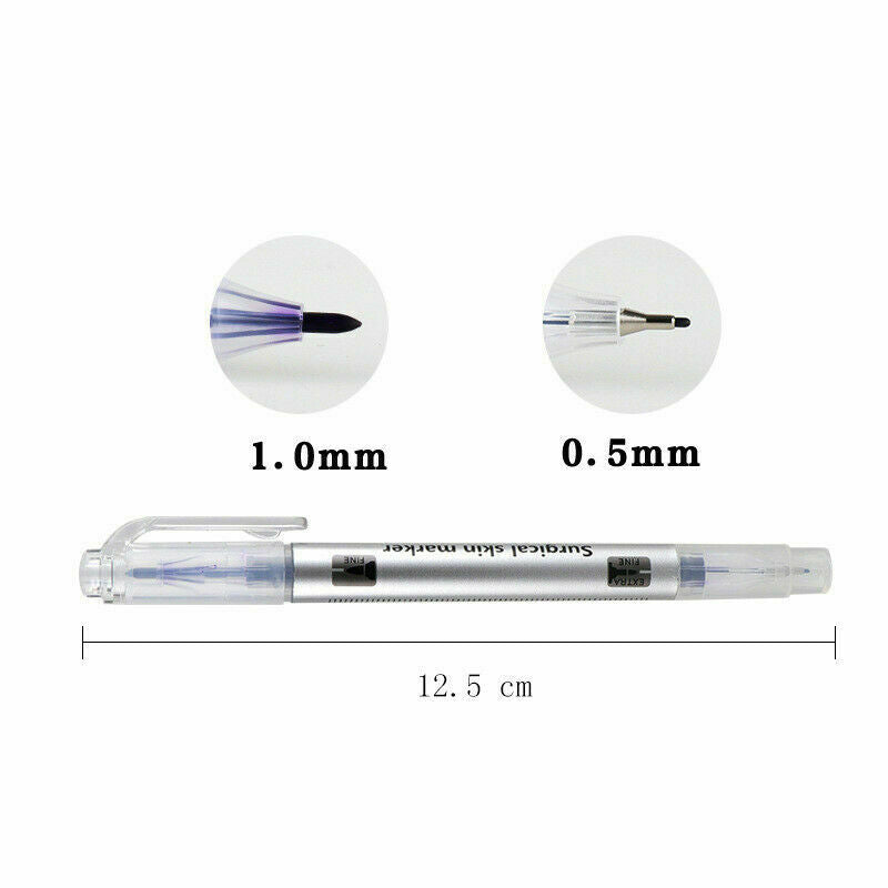 2Pcs Set Sourcil Tatouage Chirurgical Peau Stylo Marqueur Scribe D & Mesure
