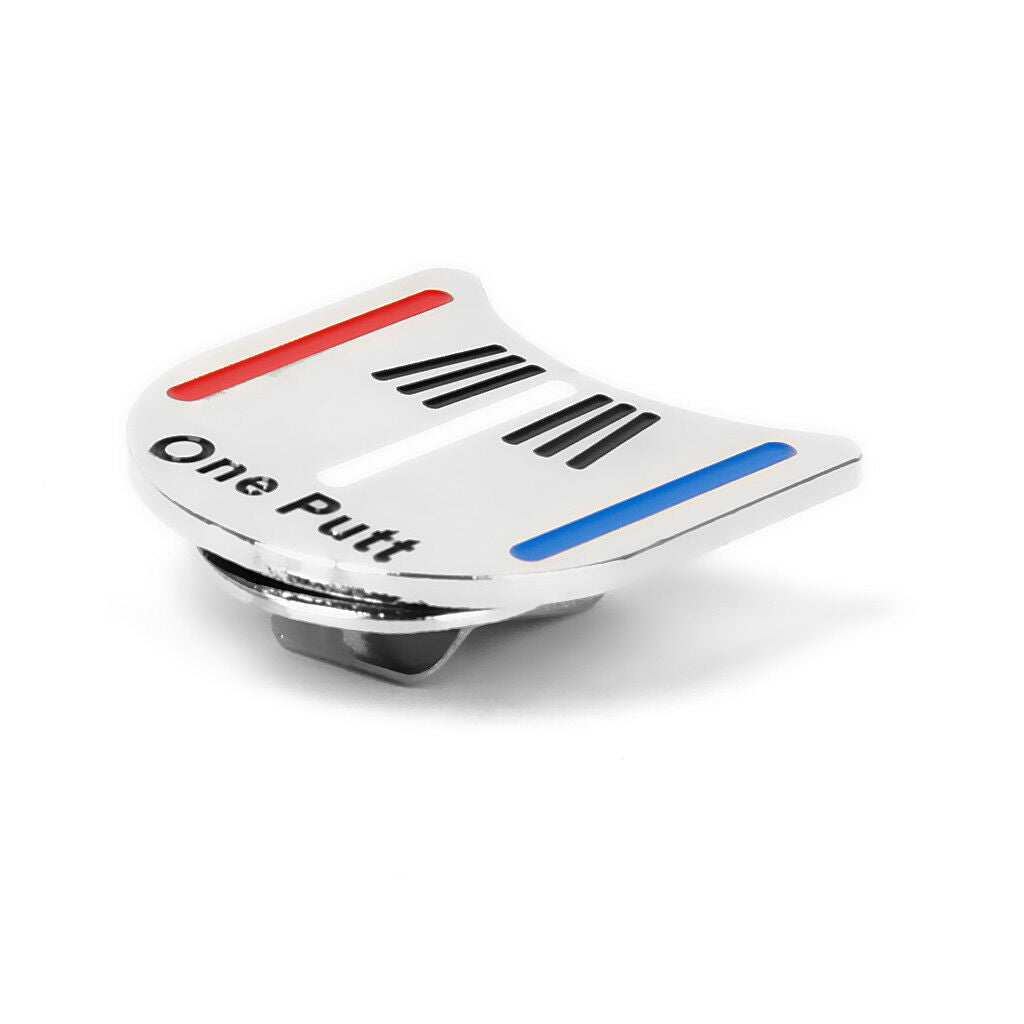 Red White Blue Striped One Putt Golf Putting Alignment Ball Marker +Hat Clip