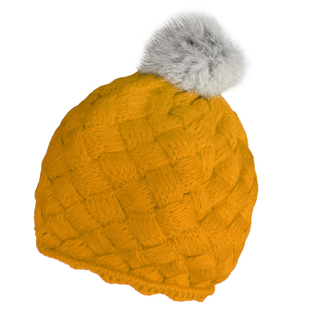 Lovely Baby Kids Knitting Beret Beanie Hat Yellow