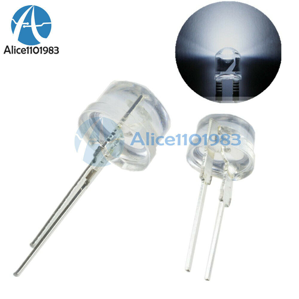 50PCS 8MM Straw Hat 0.5W LED Light Emitting Diode White LED High Power