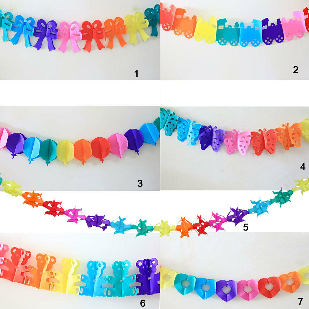 2x Colorful Baby Shower Birthday Bunting Banner Garland Wedding Party Xmas Decor
