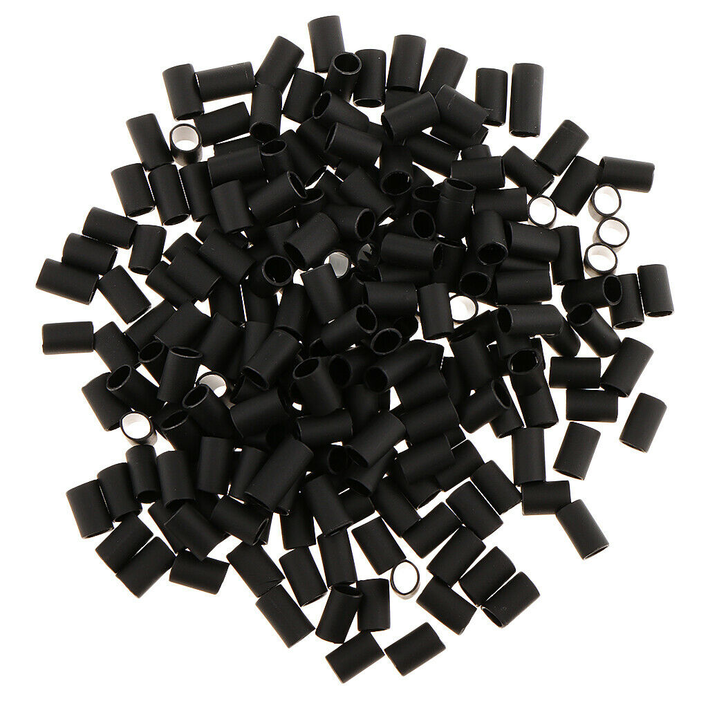 200 Pieces  Shrink Tube Micro Rings Link For I Tip Hair Extension Black