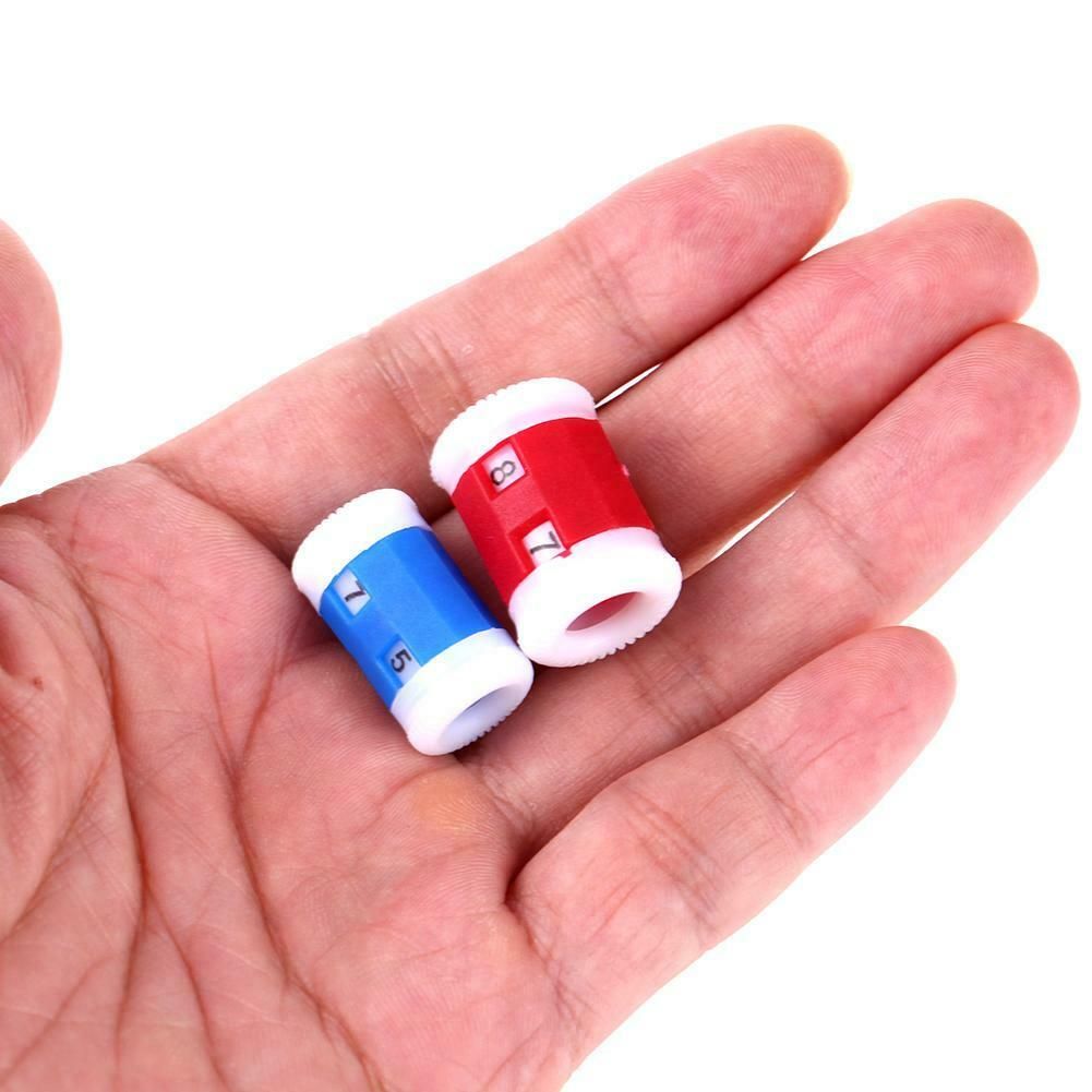 2pcs Plastic Knitting Needles Row Counters Crochet Weaving Knit Stitch Tool # @