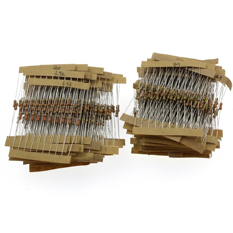 1220Pcs Resistor Kit 1/4W 5% 0.33 Ohm-4.7M Ohm 122 Value X10 Resistor ResistorA9