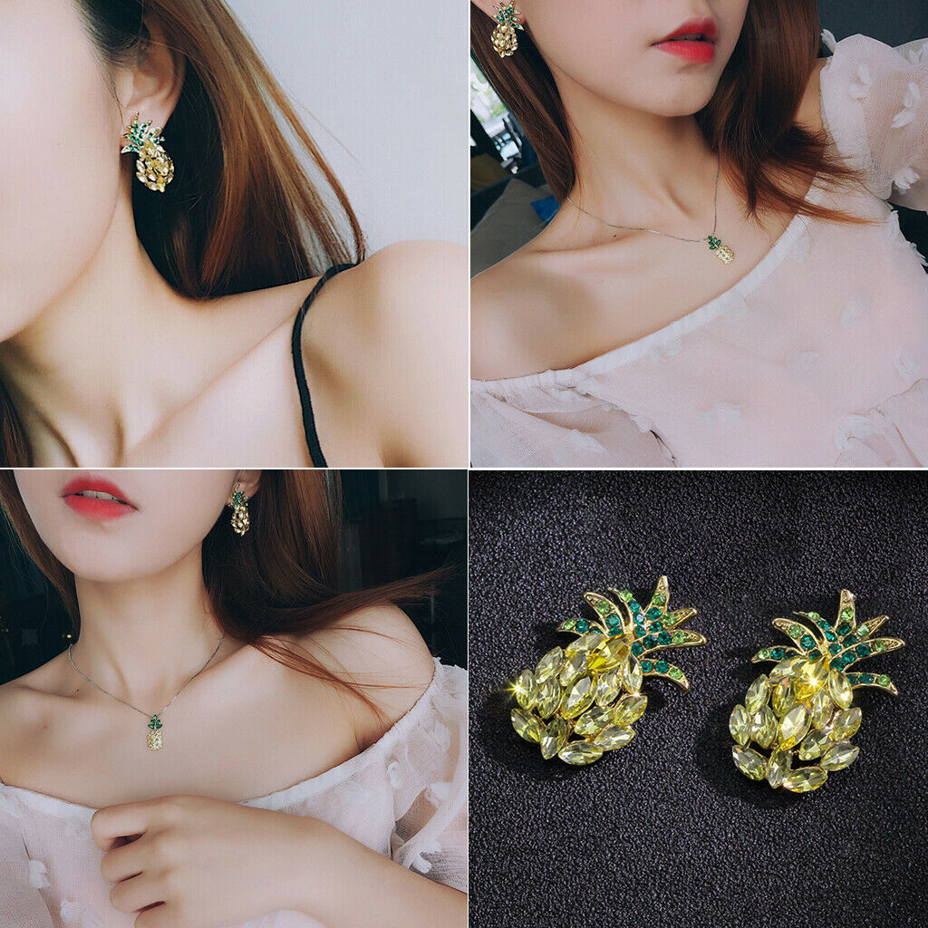 Ladies Pineapple Studs Earrings Metal Ear Studs Bohemian Charms Jewelry Gift