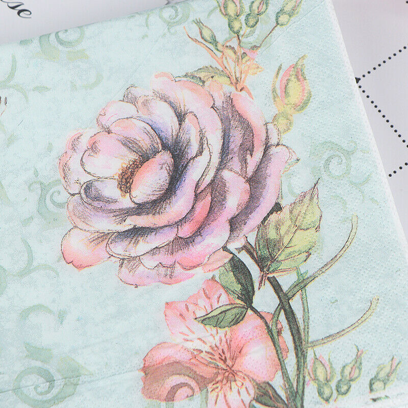 20PCS Napkins paper Decoupage Tissue Flowers Wedding Birthday DIY DecoratDD