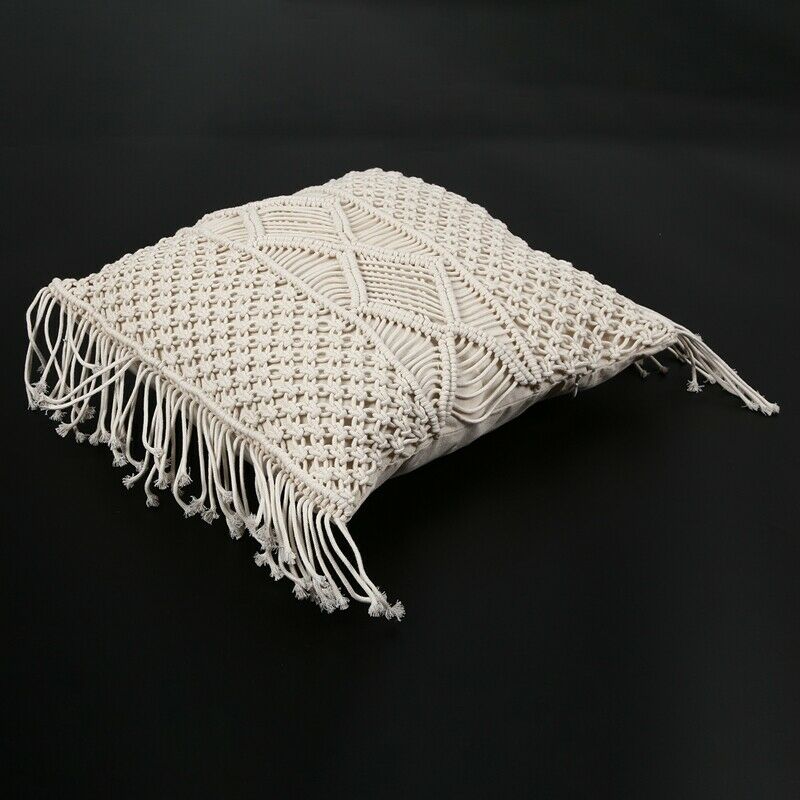 Cotton Linen Macrame Hand-Woven Cotton Thread Pillow Covers Geometry Bohemia CQ2