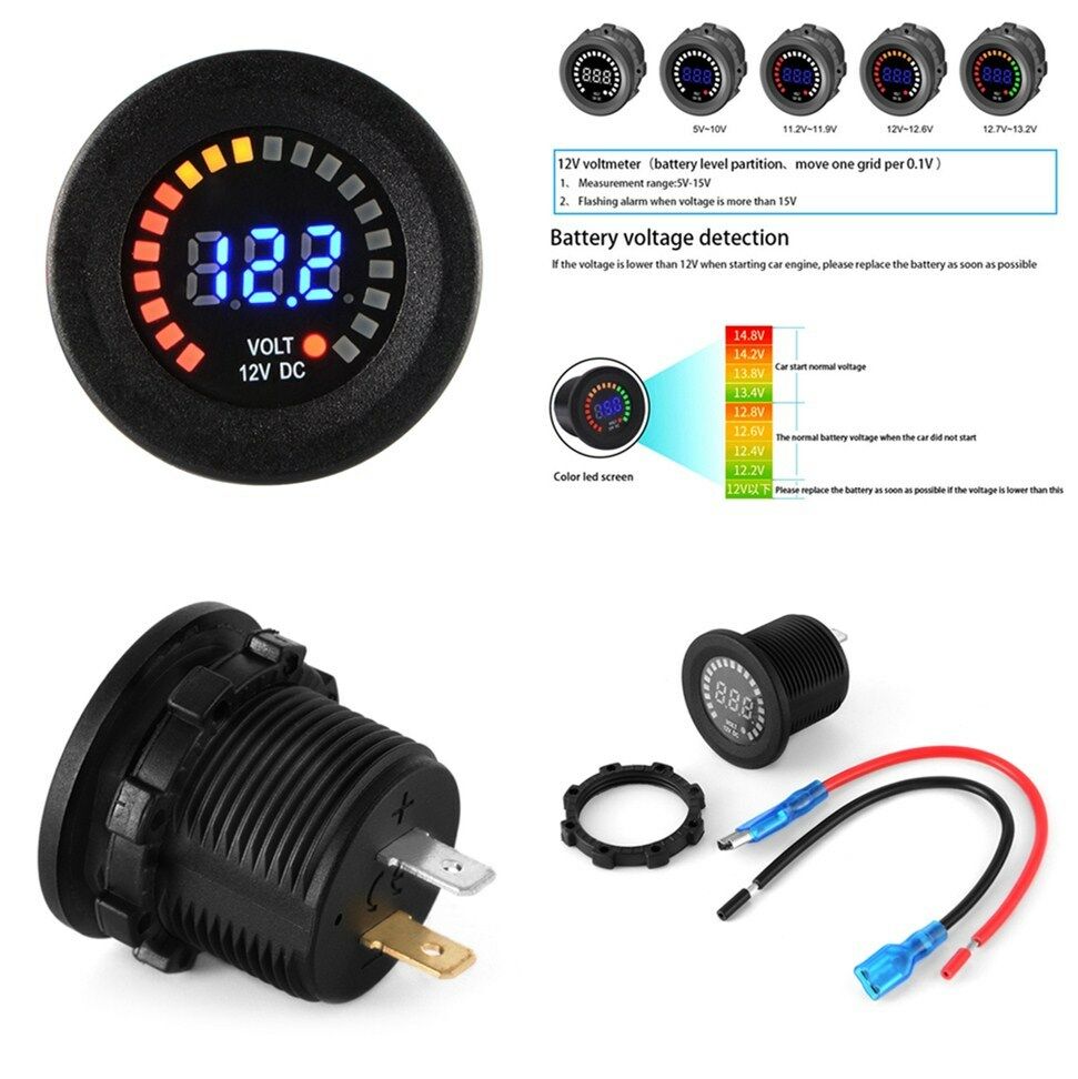 Durable Voltmeter Socket Anti-reverse Short Circuit Protecter for Car Motorcycle