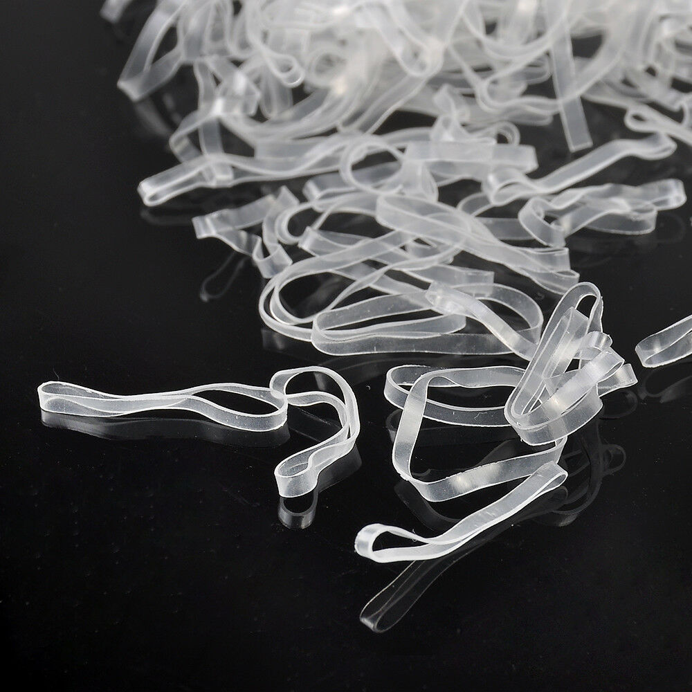 500Pcs Girl Mini Small Clear Rubber Hair Elastic Braids Plaits Braiding Band Tie