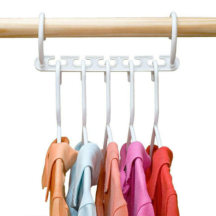 Batch 8 Hangers Multi for Storage Cupboard Wardrobe Hanger Magic - New
