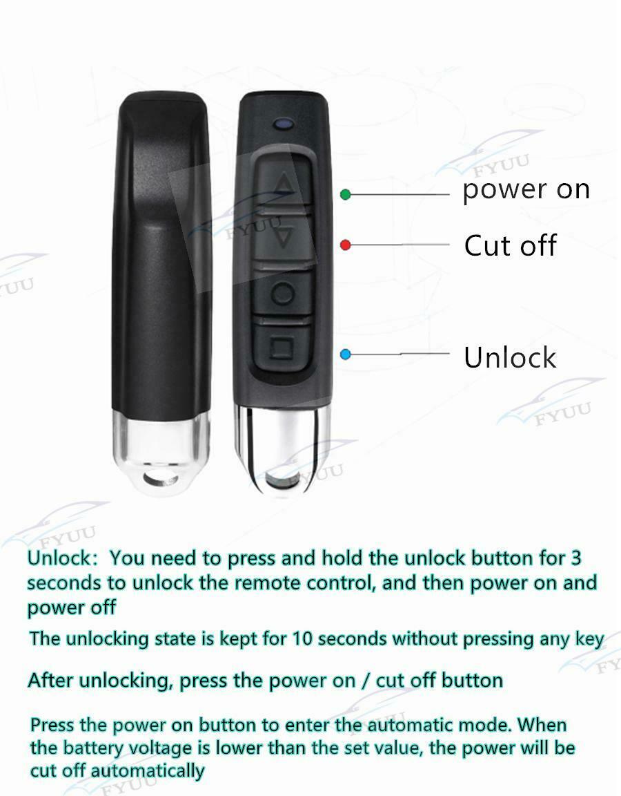 Wireless Remote Control Automatic Control Car Battery Disconnect Switches Kit