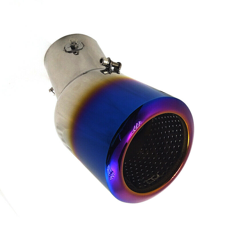 Car 63mm/2.48 inch Roasted Blue Exhaust Tail Throat Muffler Stainless Steel Pipe