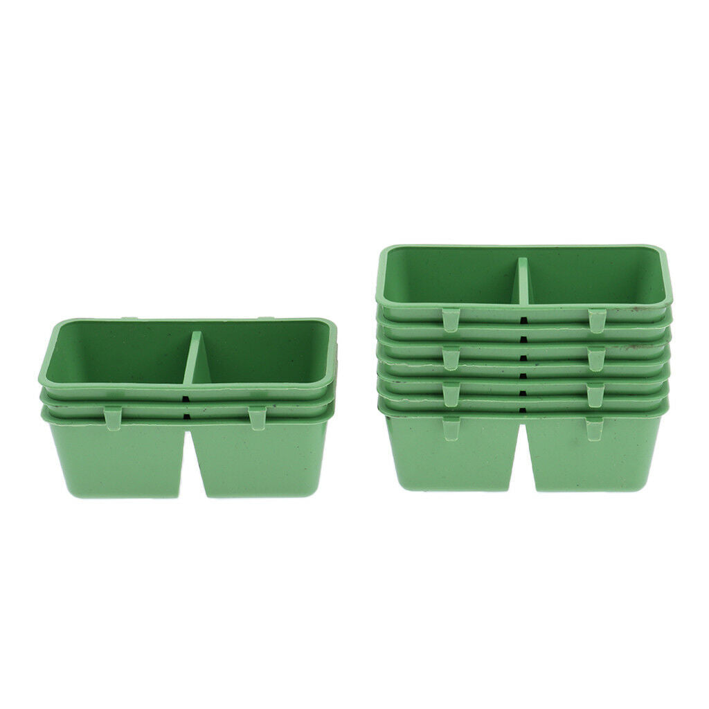 10 Pack Rectangle Bowls Bird Food and Water Cups for Parrot, Parakeet