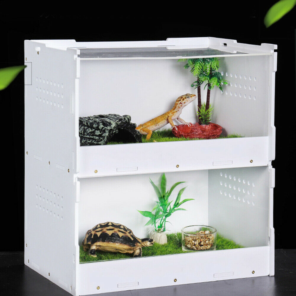 Double-deck Reptile Breeding Box House Cage for Lizard Geckos Frog Turtle