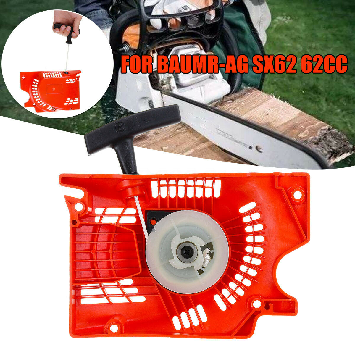Chainsaw Assembly Gasoline Saw Pull Start Starter for Baumr-ag SX62 62CC