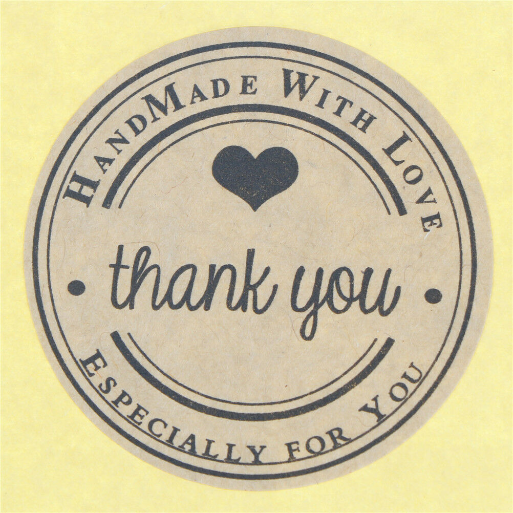 120X Thank you Kraft Seal Stickers Paper Label for DIY Gift Cookie Packagi.l8