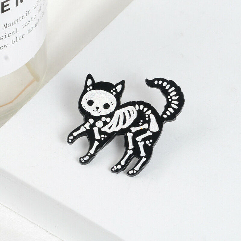 Skeleton Cat Enamel Lapel Pins Alien Avocado Cute Brooches Badges Fashion Gi Rf