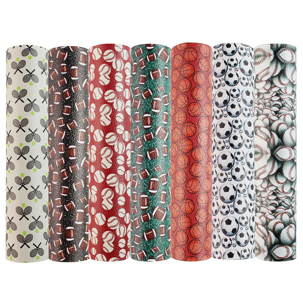 7Pcs 20x30cm DIY Faux Leather Fabric Single Side for Earrings Wallet Bows Craft
