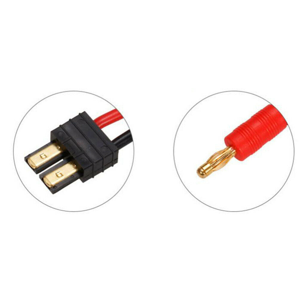 2 Pcs Male   to 4.0 Male Banana Plug Charging Cable for  Rc Car