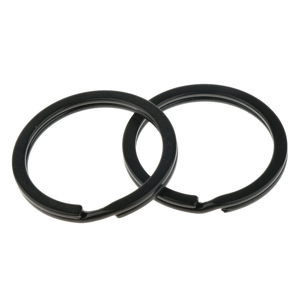 10Pcs Stainless Steel O Ring Sports Key Chain Buckle Holder Camping Black 30mm