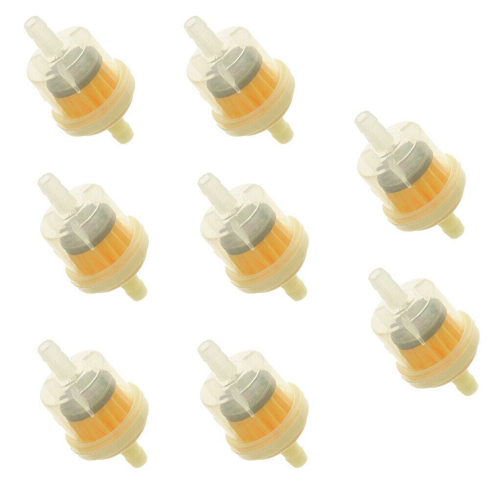 8pcs Universal Motorcycle Mini Inline Fuel Gas Petrol Filters Engine Plastic