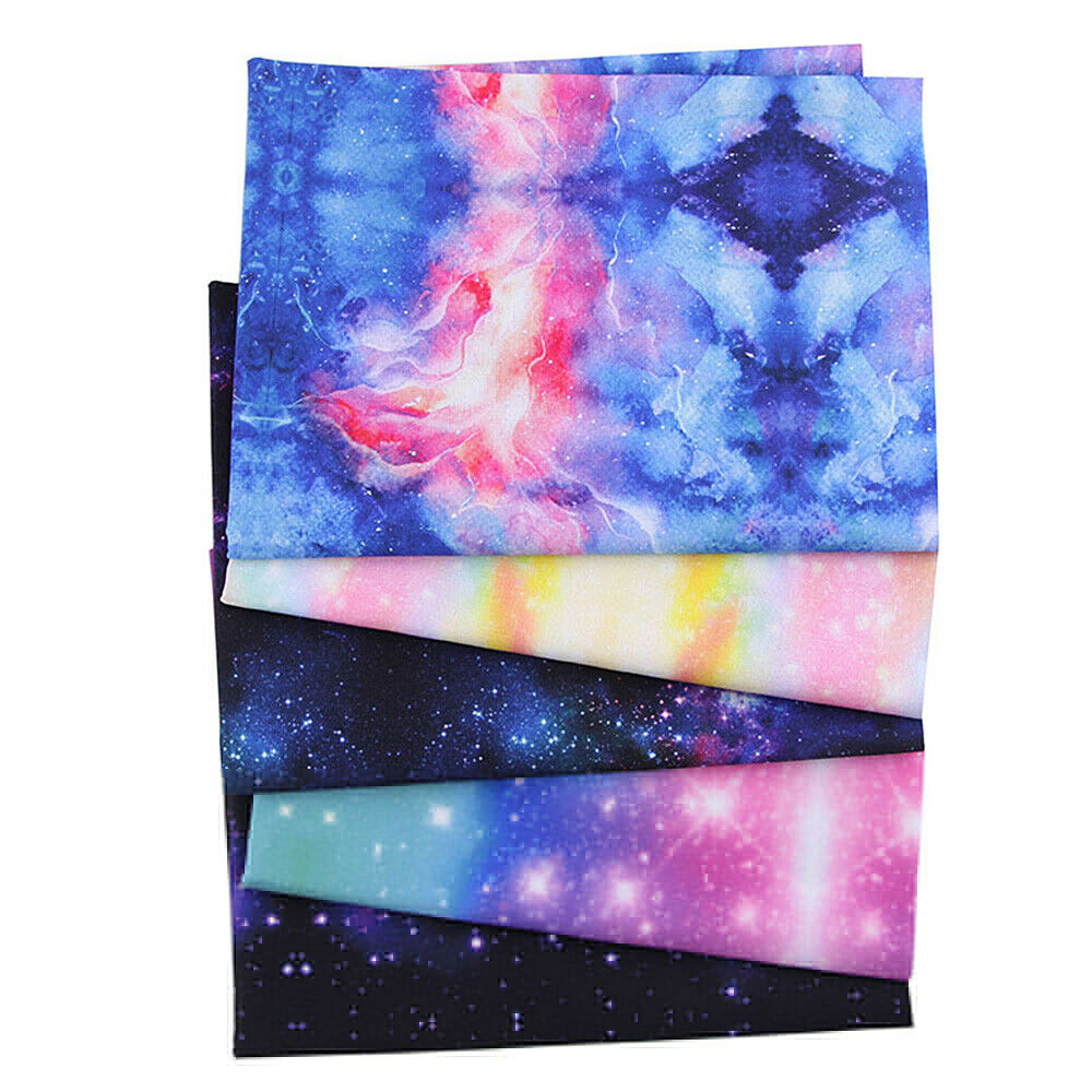 5Pcs Starry Sky Fabric Patchwork Clothing Sewing Bow-knot Handmade DIY Materials
