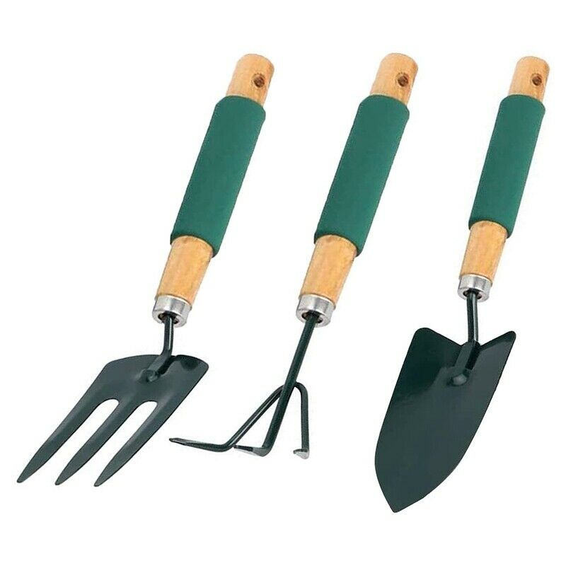 Garden Tool Set 3 Pcs Shovel Metal Rakes Gardening Tool Set with Sponge Grip WM5